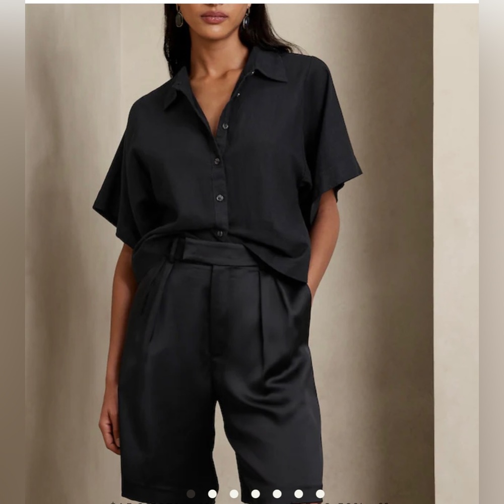 Banana Republic Factory SATIN BERMUDA SHORT black sz 6 BNWT